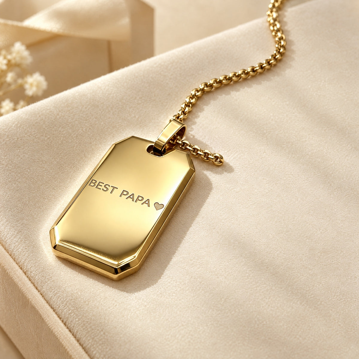 Personalized Dad Dog Tag Pendant Necklace