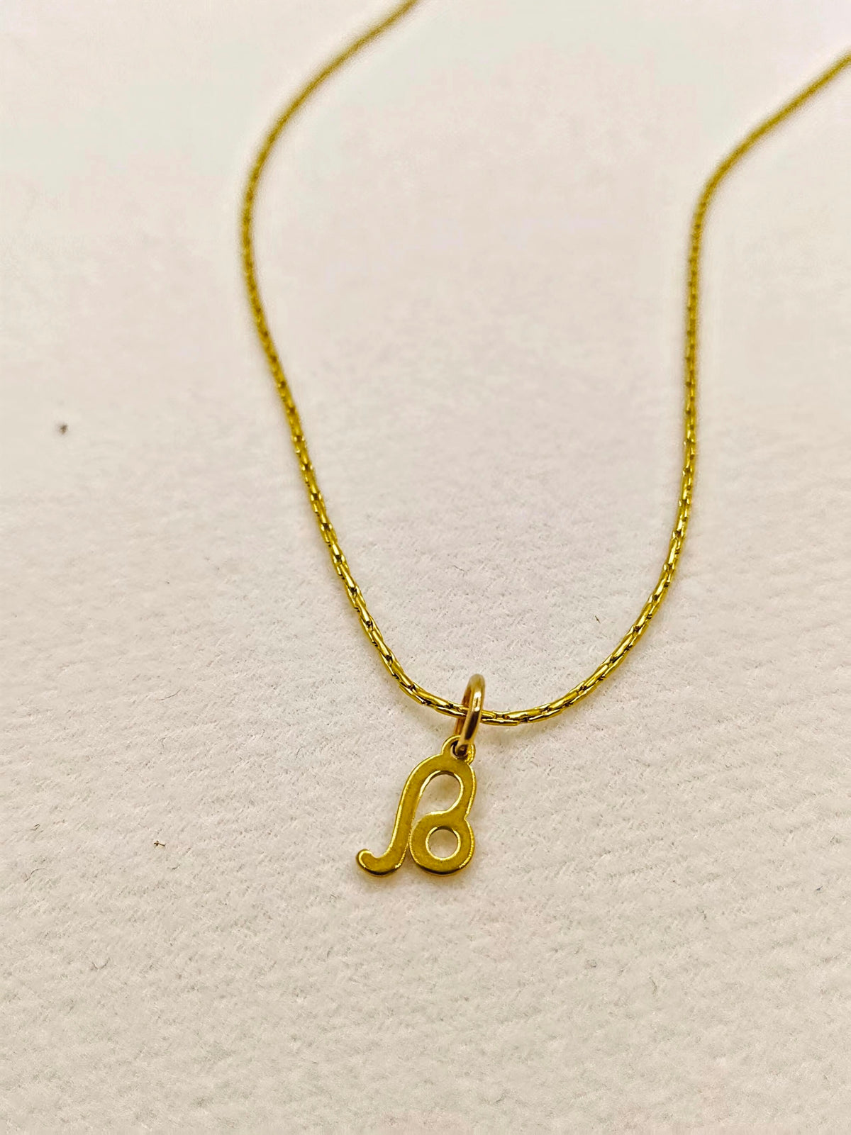 Dainty Gold Beta Letter Necklace – Minimalist Titanium Steel Pendant
