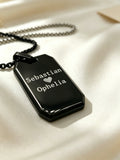 Custom Engraved Black Titanium Steel Dog Tag Necklace