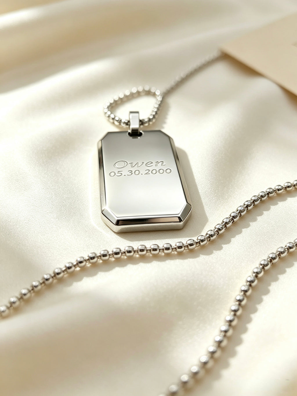 Personalized Engraved Birthdate Dog Tag Pendant