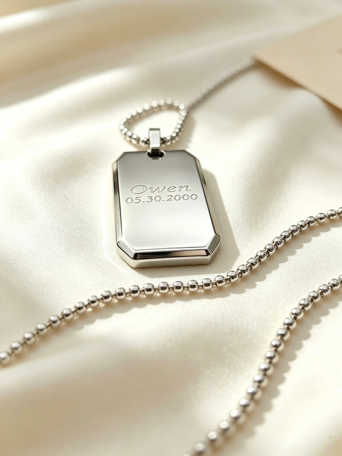 Personalized Engraved Birthdate Dog Tag Pendant