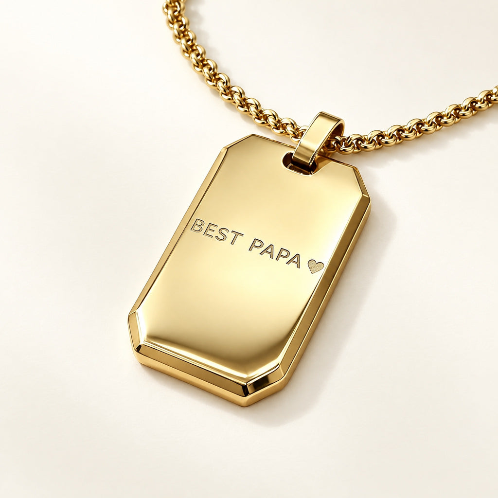 Personalized Dad Dog Tag Pendant Necklace