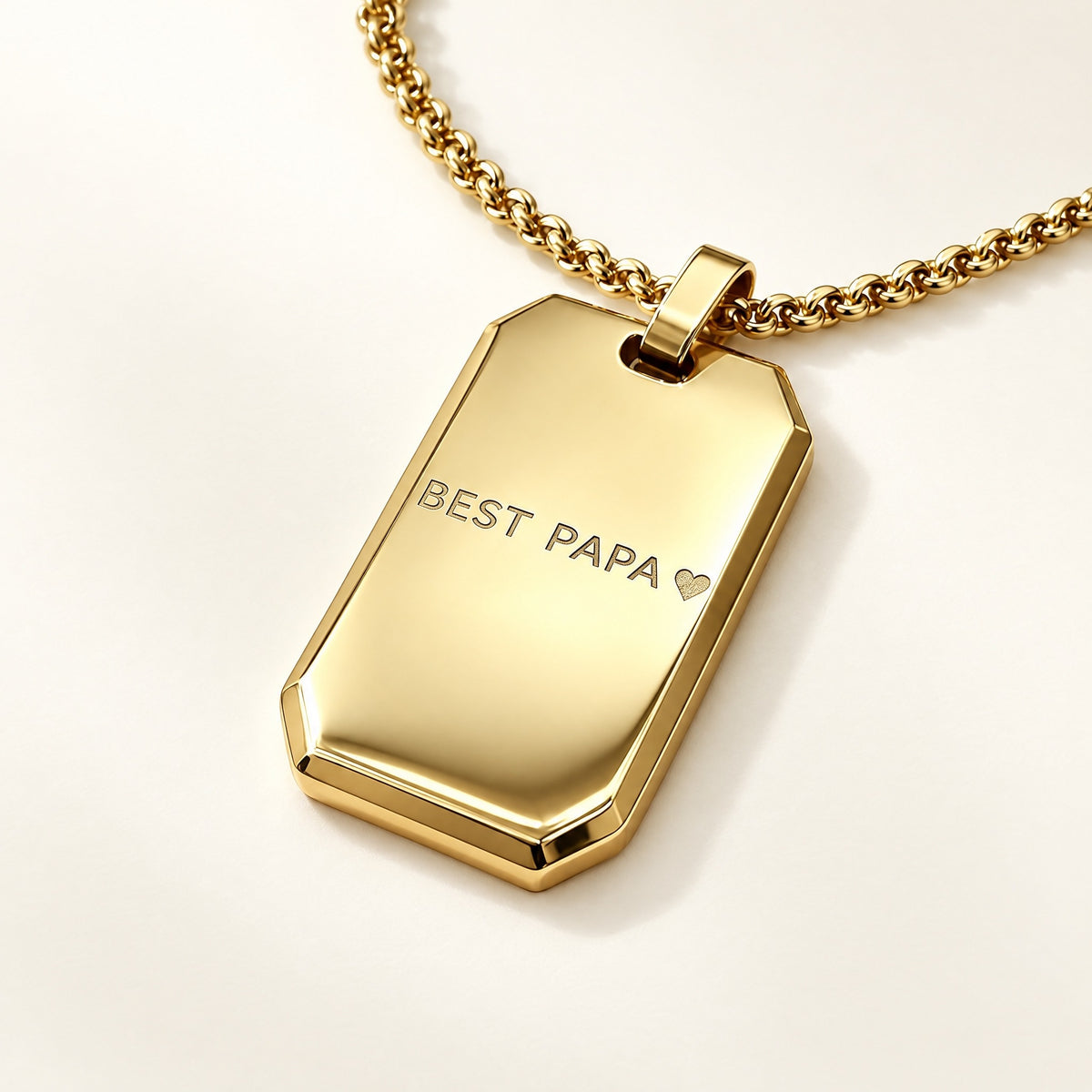 Personalized Dad Dog Tag Pendant Necklace