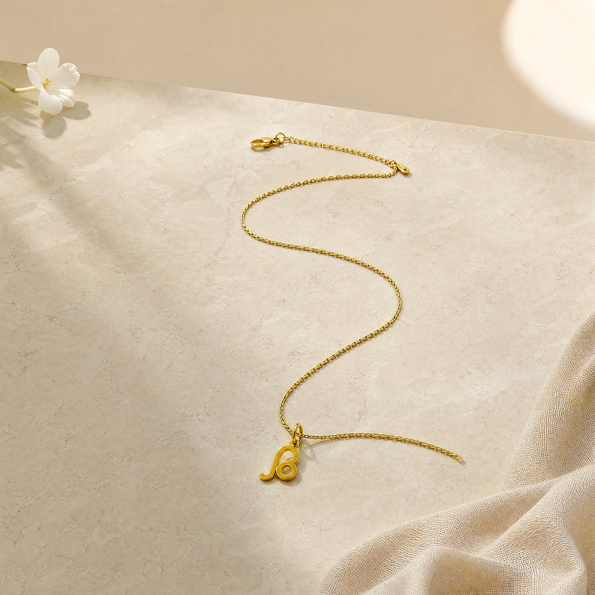 Dainty Gold Beta Letter Necklace – Minimalist Titanium Steel Pendant